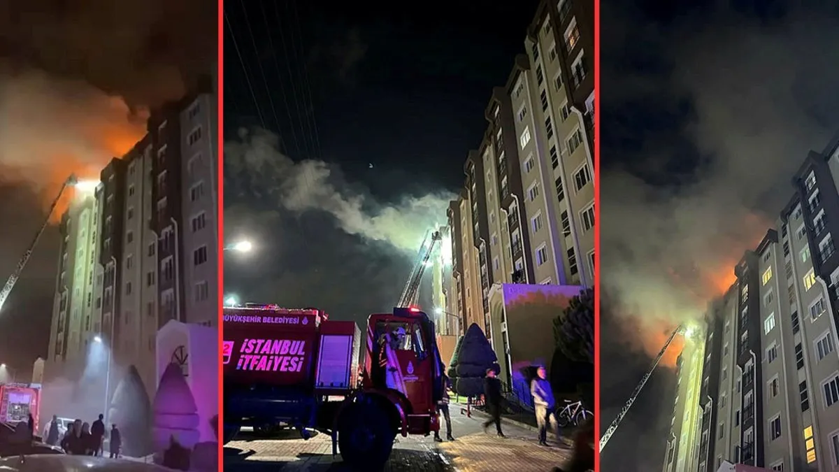 Son dakika: İstanbul Başakşehir’de 10 katlı binanın çatısında yangın!